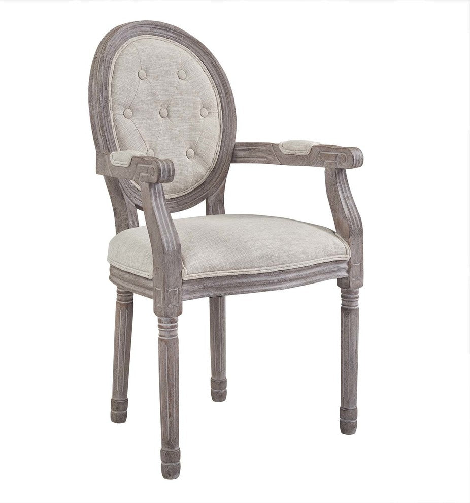 Arise Dining Armchair Upholstered Fabric Set of 4, Beige