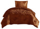 Benzara BM283898 Jay 2 Piece Twin Comforter Set, Copper Polyester Velvet Texture