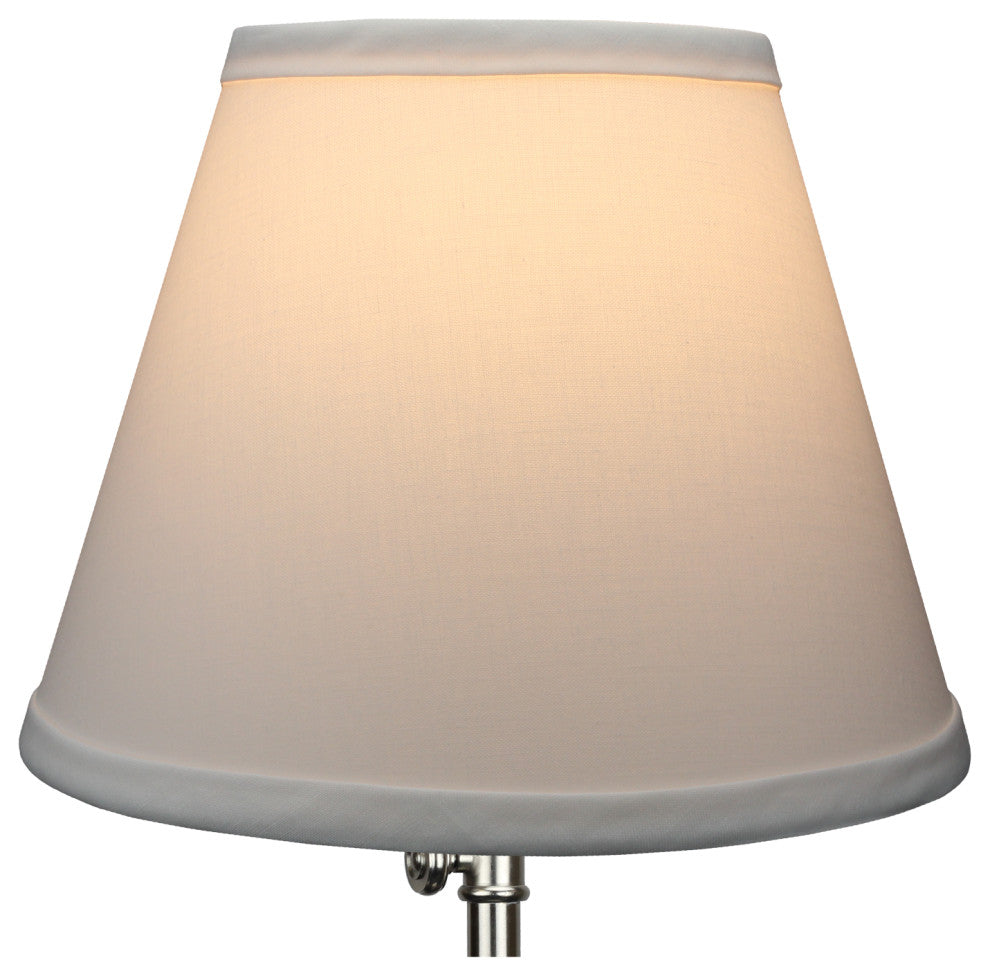 Fenchel Shades 5"x8"x7" Brass Bulb Clip Attachment Empire Lamp Shade, Linen Whit