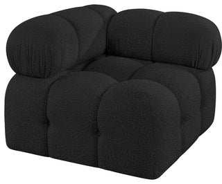 Ames Boucle Fabric Modular Chair, Black, Corner Chair