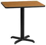 24'' x 30'' Rectangular Natural Laminate Table Top with 22'' x 22''  Base