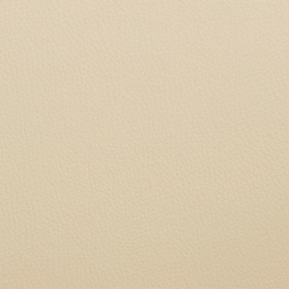 Julius Faux Leather and Wood Bar Stool, Cream and Walnut, 26"