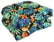 19" U-Shaped Patterned Tufted Dining Chair Cushions, Set of 2, Beachcrest Caviar