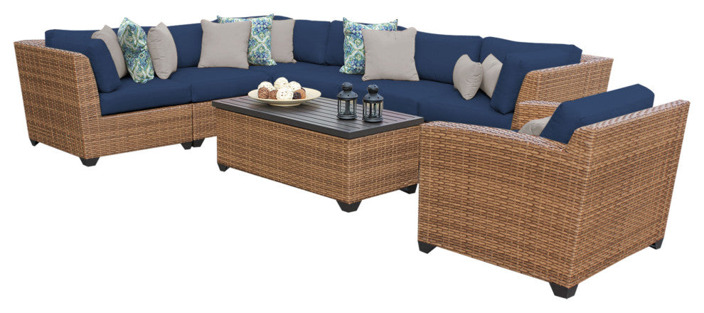 Laguna 8 Piece Outdoor Wicker Patio Furniture Set 08d