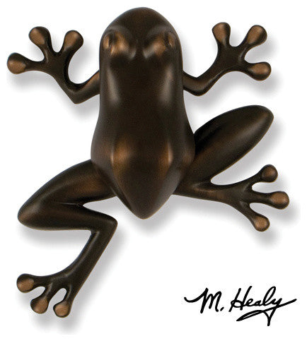 Tree Frog Door Knocker, Oiled Bronze