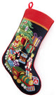 Toy Train Embroidered Stocking