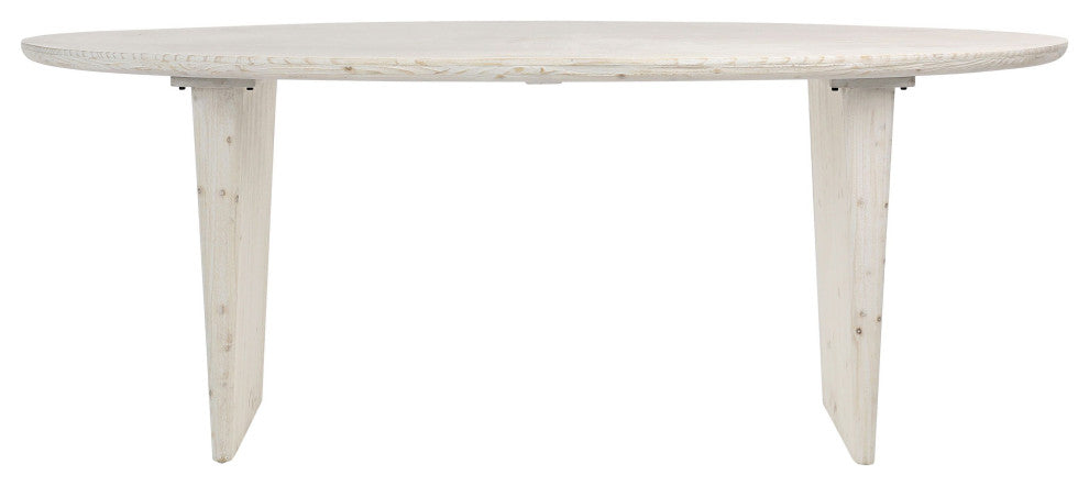 Avery 79" Oval White Wash Dining Table