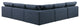 Comfy Upholstered L-Shaped Modular Sectional, Navy, 5-Piece: 4 Armless Chair, 1 Corner Chair, Linen Textured Fabric