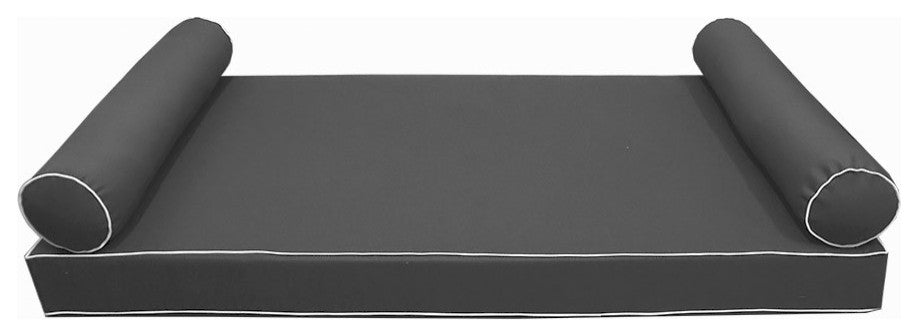 Style5 Twin Contrast Pipe Mattress Bolster Cushion Outdoor Slip cover ONLY AD003