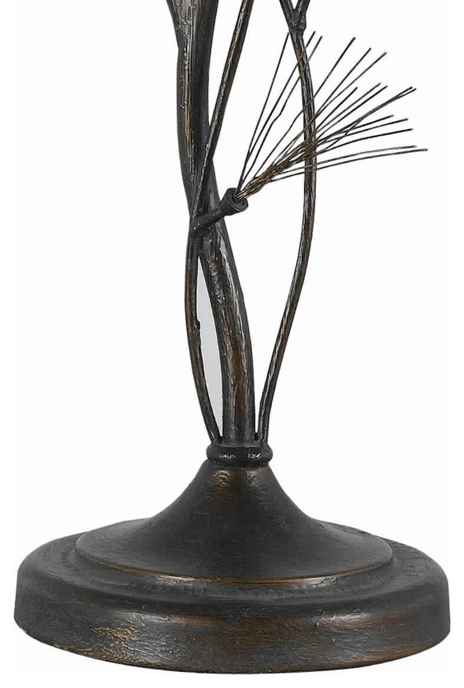 Benzara BM223610 Accent Metal Body Table Lamp Conical Shade, Bronze & White