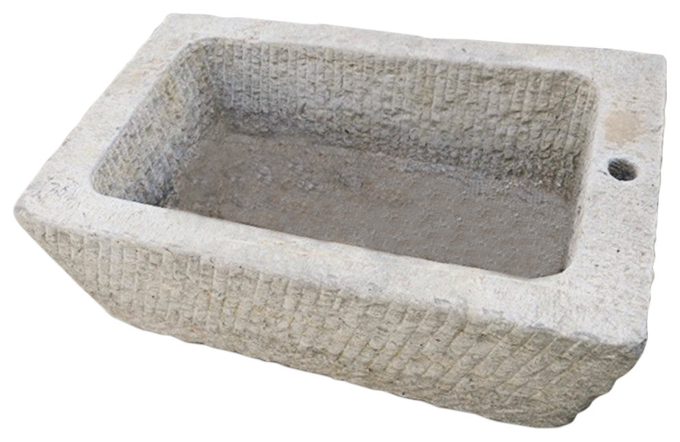 Consigned Old Granite Chiseled Trough Sink