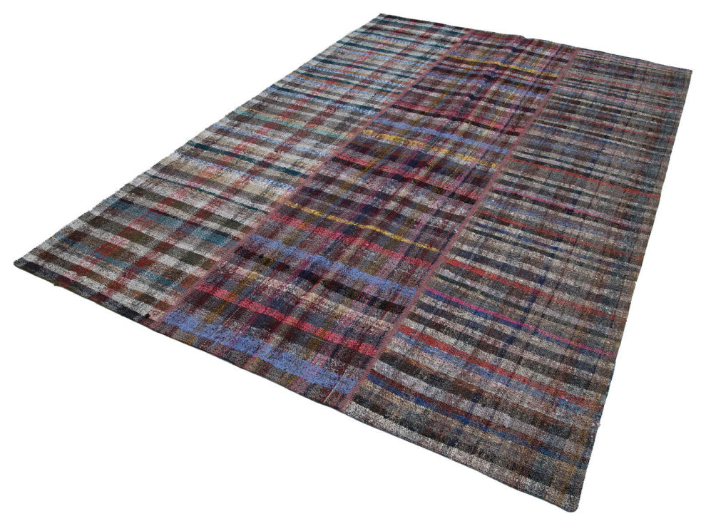 Rug N Carpet - Handmade Turkish 6' 8'' x 9' 11'' Tribal Patchwork Kilim Rug