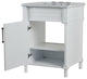 24" Single Vanity, White With White Carrara Marble Top