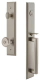 Carre' 1-Piece Dummy Handleset, D Grip and Bouton Knob, Satin Nickel, 848907