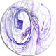Billowing Smoke Blue, Abstract Digital Art Disc Metal Wall Art, 11"