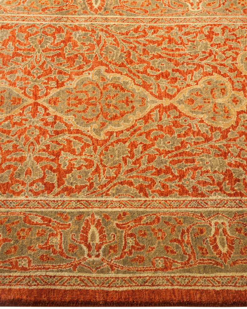 Mogul, One-of-a-Kind Hand-Knotted Runner Orange, 2'7"x15'8"