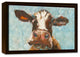 Curious Cow 1 Canvas Wall Art, 12"x18", Framed