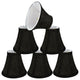 Small Bell Chandelier Clip On Lamp Shade Two-Tone Black 3"x6"x5", Set of 6