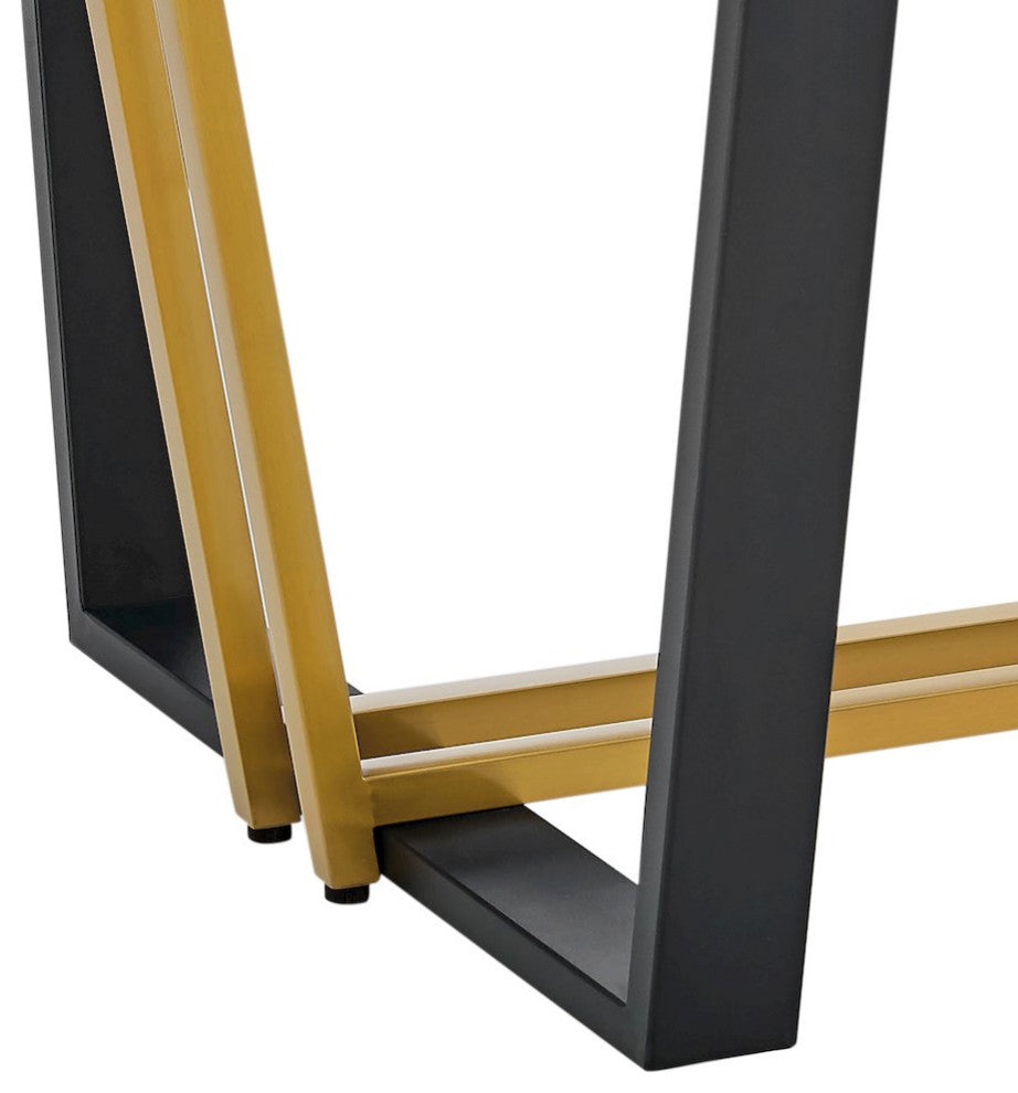 Kai 72 Rectangular Dining Table in Gold Stainless Steel