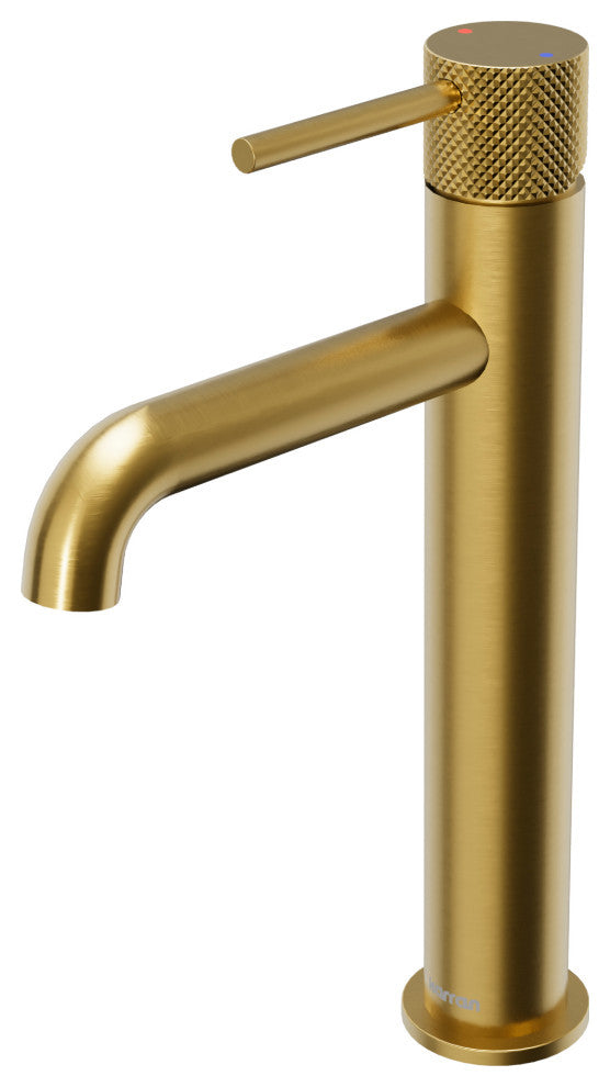 Karran 1-Handle 1-Hole Vessel Faucet With Pop-up Drain, Brushed Gold