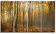 Thick Green Fall Forest with Fog, Forest Canvas Art Print, 48"x28", 4 Panels