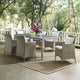 Side Dining Chair and Table Set, Rattan, Wicker, Gray White, Outdoor