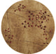 6' Brown Round Floral Power Loom Area Rug