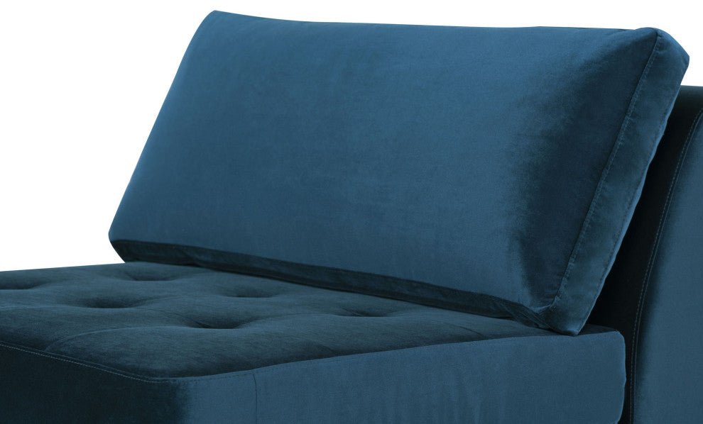 Janis Midnight Blue Fabric Armless Sofa Seat, HGSC361