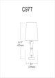 1-Light Incandescent Crystal Lamp, Polished Chrome