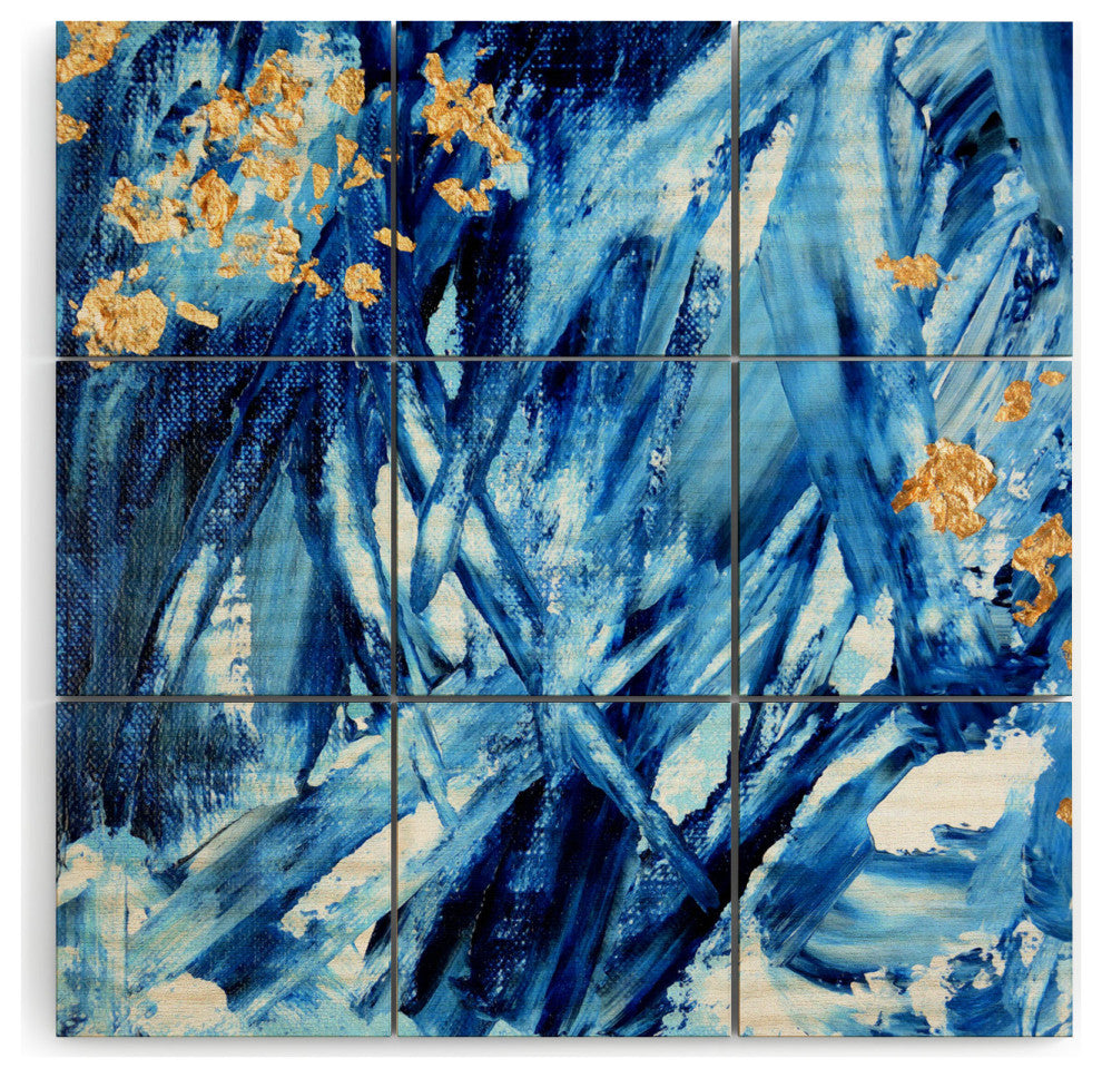 Allyson Johnson Indigo Abstract Ll Wood Wall Mural