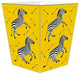 WB8491, Zebra Trot on Yellow Wastepaper Basket