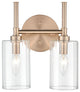 2 Light 10.5" Modern Gold Bathroom Vanity Light