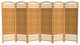 4' Tall Fiber Weave Room Divider, Light Beige, 6 Panels