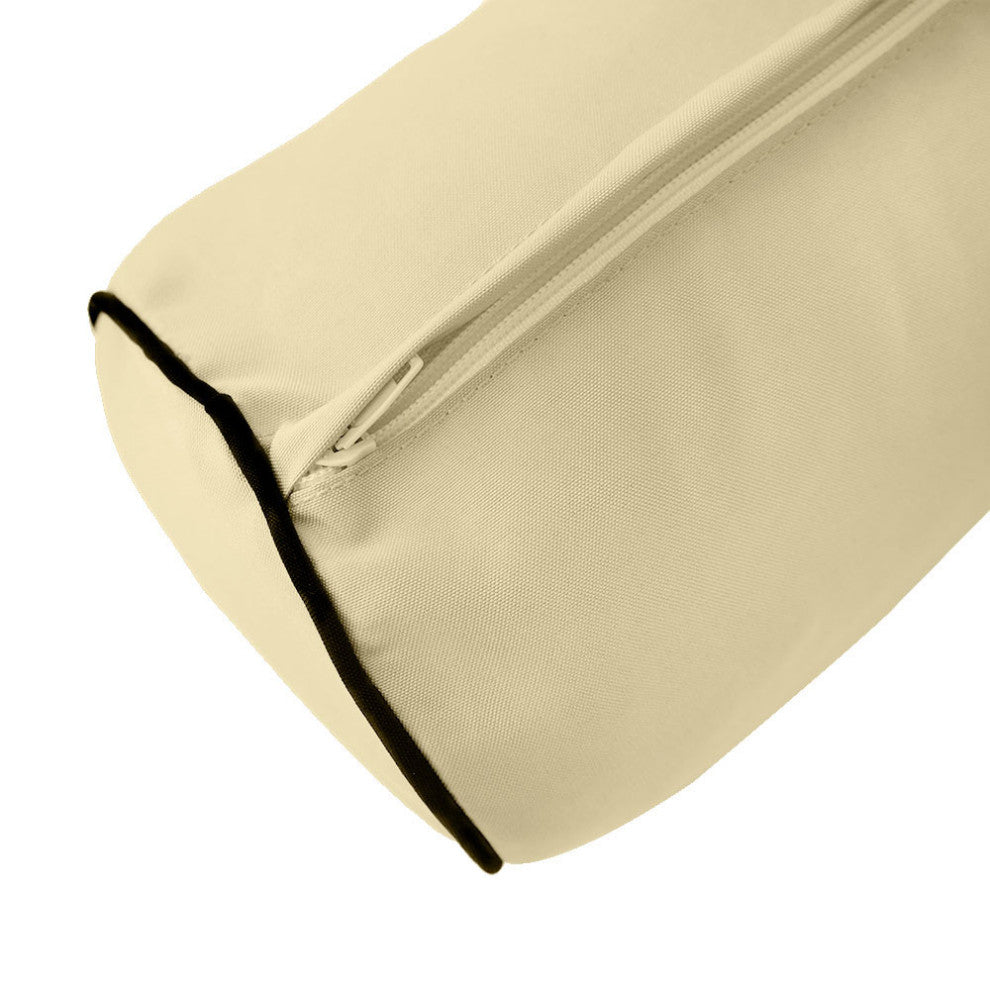 Style6 Twin-XL Contrast Pipe Trim Bolster Pillow Outdoor Slip Cover ONLY AD103