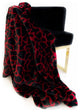 Red Black Plush Faux Fur Luxury Throw Blanket, Blanket 90Lx90W Full
