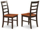 Parfait Chair With Wood Seat Black and Cherry Finish- Set of 2
