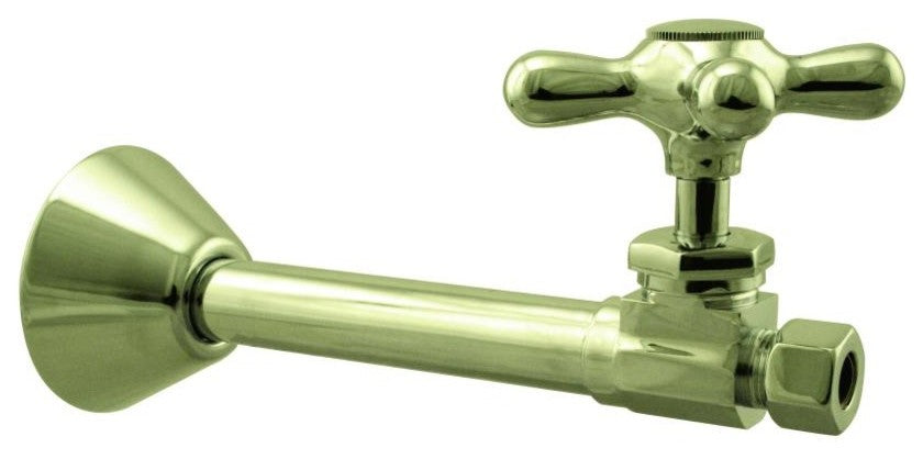 Straight Stop - 1/2" Copper Sweat X 3/8" Od Comp. In Polished Brass