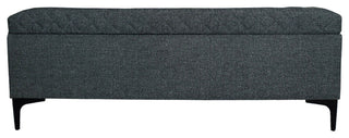 Reece Upholstered Storage Bench, Charcoal Gray