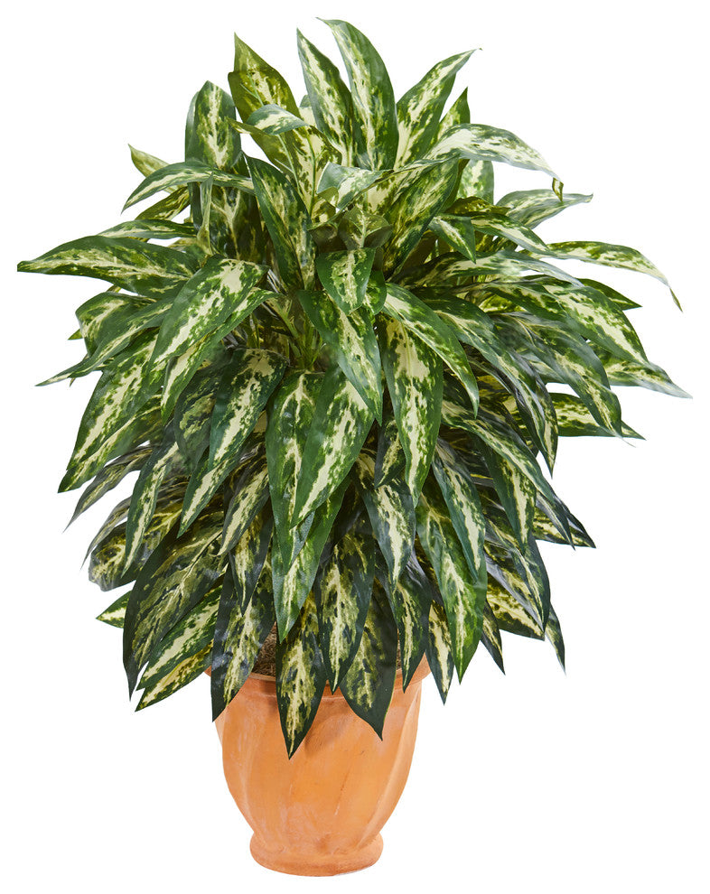 Nearly Natural Aglonema Artificial Plant In Terra Cotta Planter