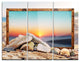 "Framed Blurred Beach" Metal Wall Art, 3 Panels, 36"x28"
