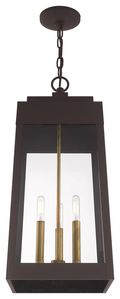 Transitional Outdoor Pendant Lantern, Bronze