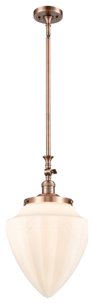 Innovations 206-AC-G661-12 Large 1 Light Mini Pendant, Antique Copper
