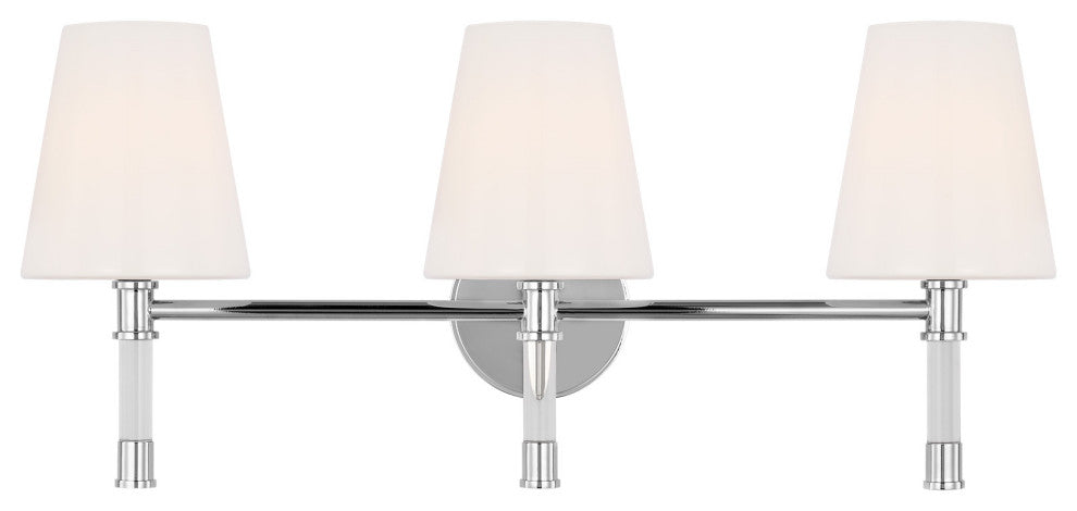 Hanover 3-Light Indoor Bath Vanity Wall Sconce, Polished Nickel Silver