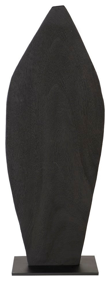 Carved Leaf on Stand, Burnt, Small