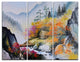 "House in the Mountains" Glossy Metal Wall Art, 3 Panels, 36"x28"
