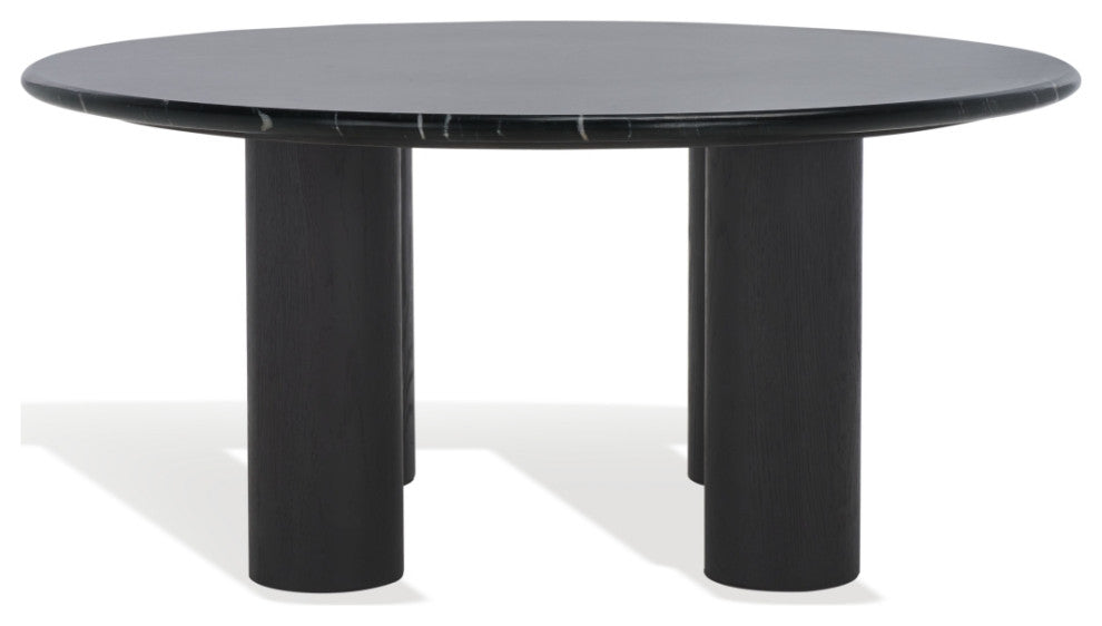 Safavieh Couture Tylee Round Marble Coffee Table, Black