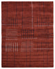 HAND KNOTTED LOOM SILK ECO-FRIENDLY AREA RUGS -5'x8', Rectangle, Rust, Geometric