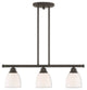 Somerville 3-Light Linear Chandelier, Bronze