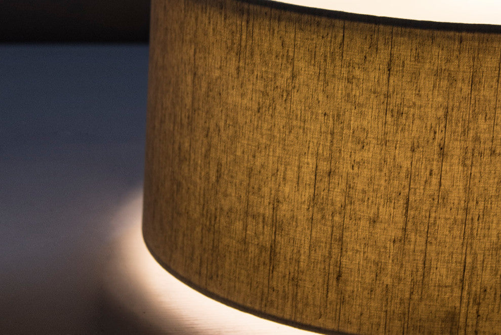 Granite Burlap Hardback Drum Lampshade 16"x16"x9", Textured Oatmeal