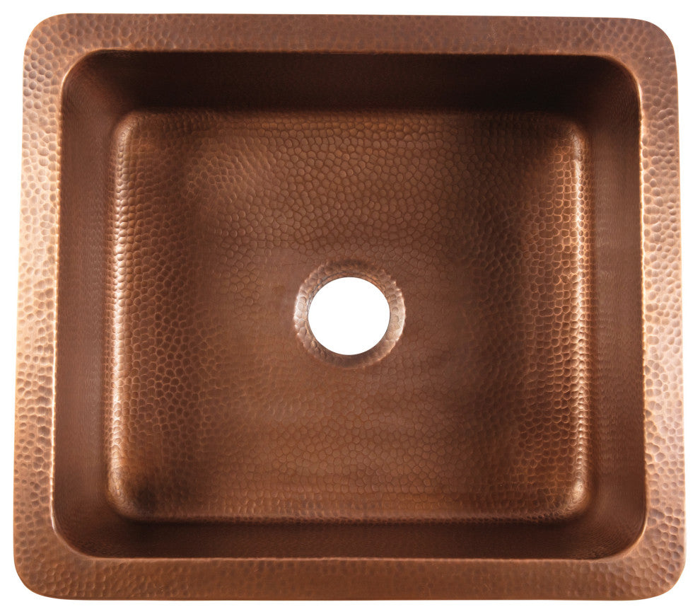 Lange Copper 25" Single Bowl Farmhouse Apron Front Undermount Kitchen Sink